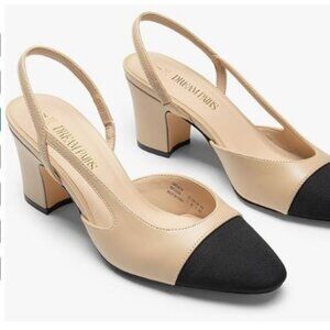 DREAM PAIRS SIZE 7.5 Women's Closed Round Toe Low Chunky Heels with Cap Toe